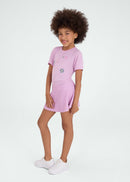 Camiseta Feminina Infantil Manga Curta Thermodry Pespontos - Lilas